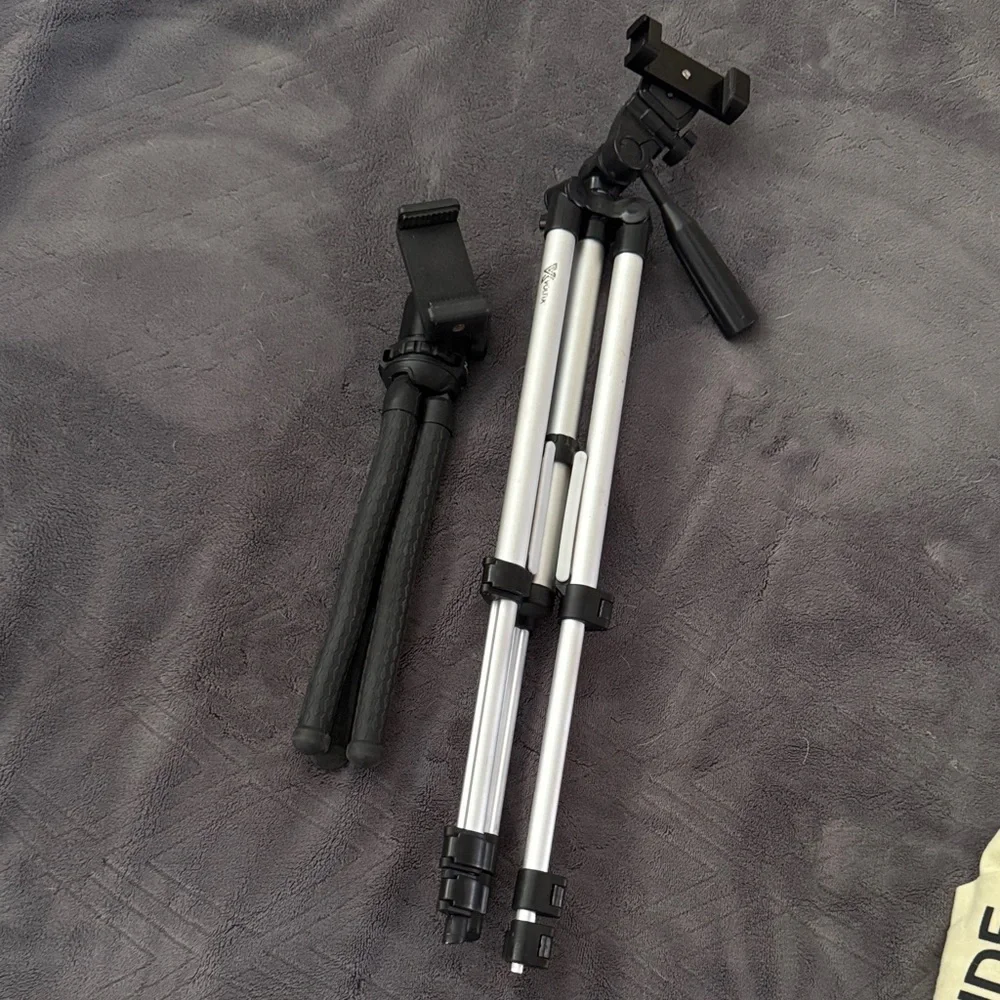 Bundle 2 Silver and Black Camera Tripod